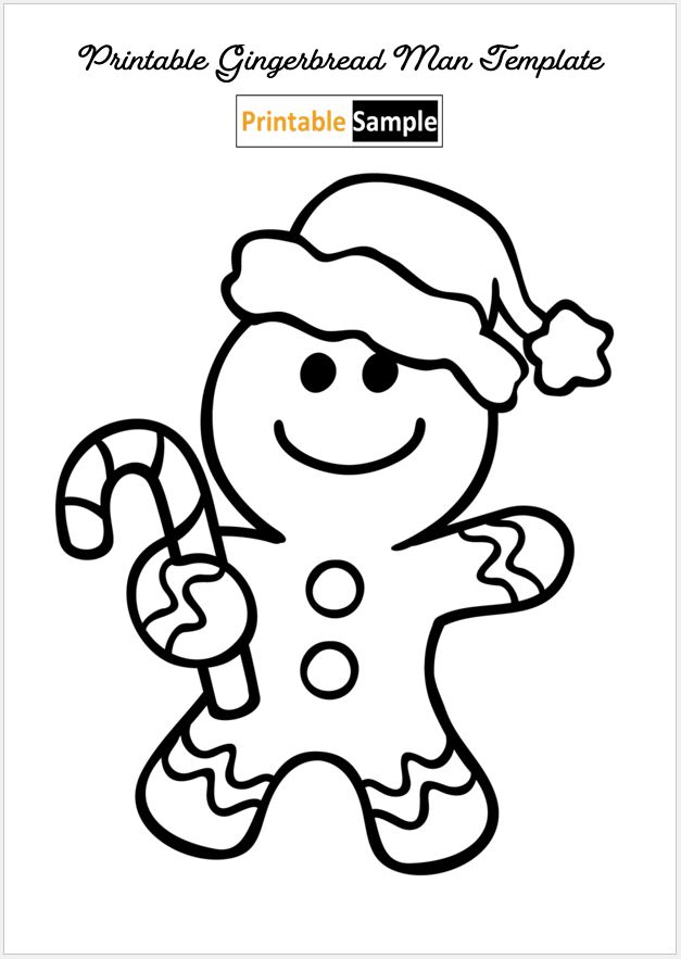 Printable Gingerbread Man Template 04
