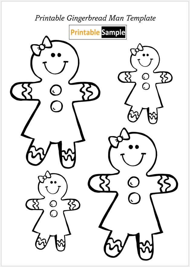 Printable Gingerbread Man Template 05