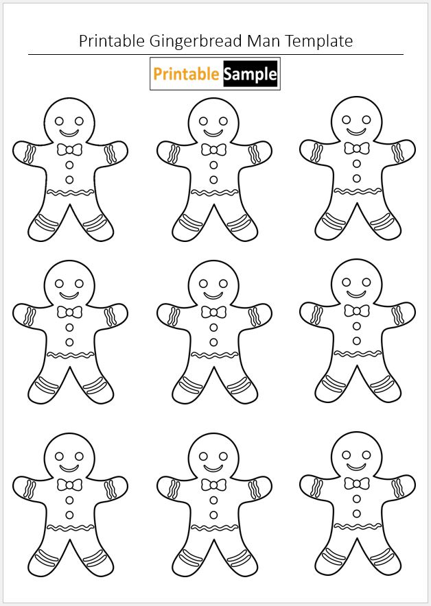 Printable Gingerbread Man Template 06