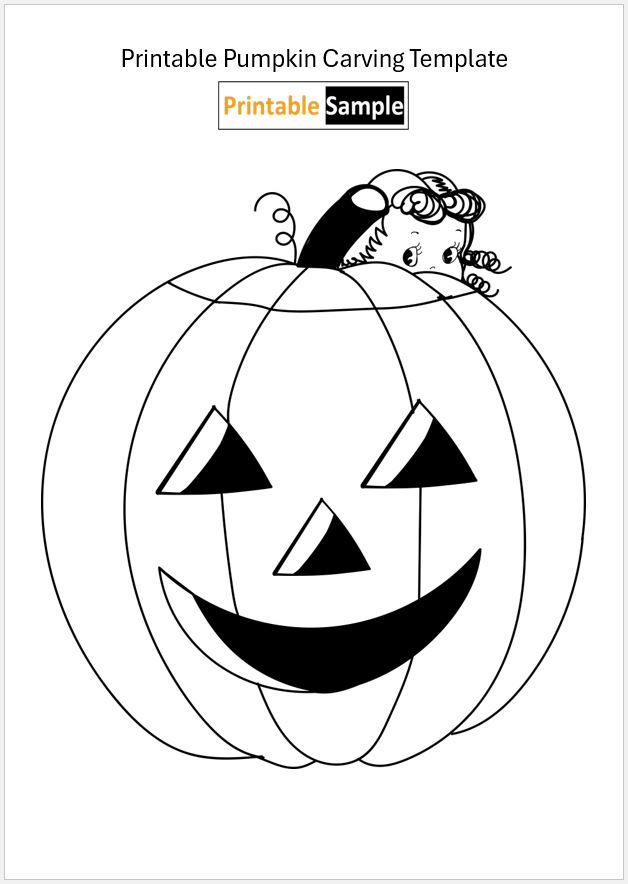 Kids pumpkin carving template