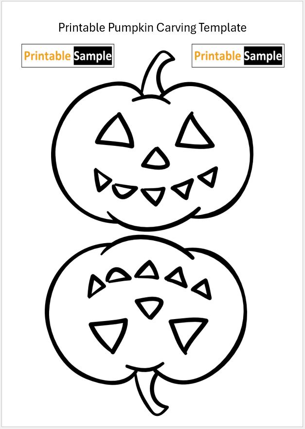 Pumpkin face carving template printable