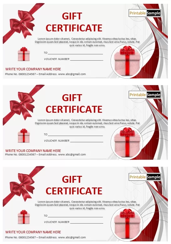 Christmas Gift Certificate Template - White Theme