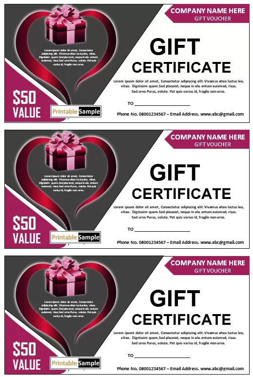 Jewellery Gift Certificate Template