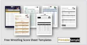Wrestling Score Sheet Templates