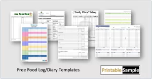 Food Log or Diary Templates