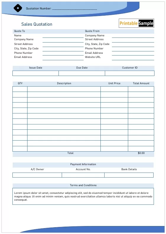Sales Quotation Format