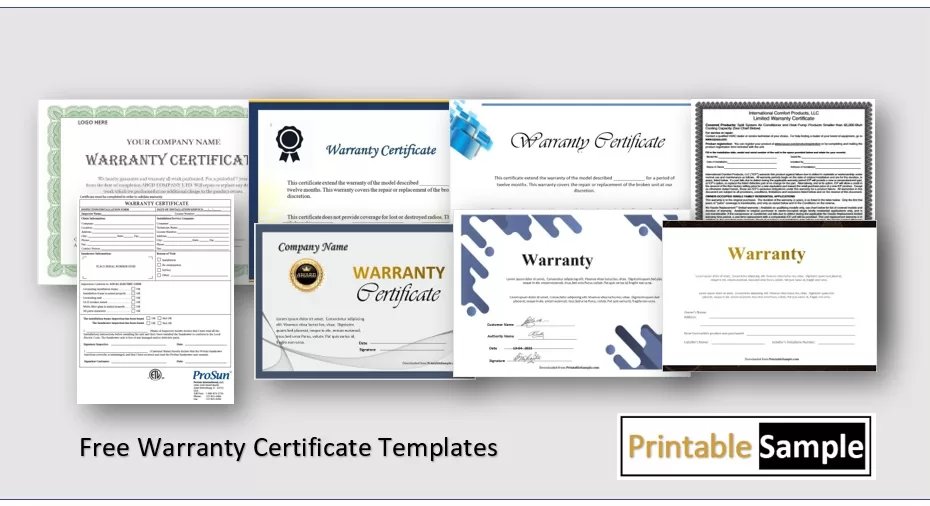 Warranty Certificate Templates