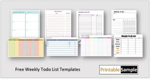 Weekly Todo List Templates