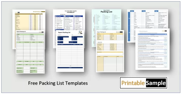 Packing List Templates