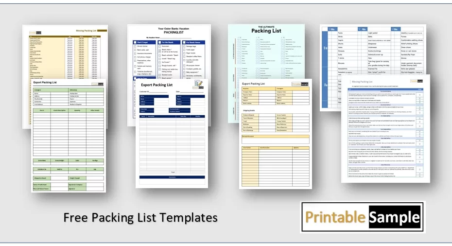 Packing List Templates