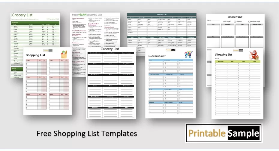 Shopping List Templates