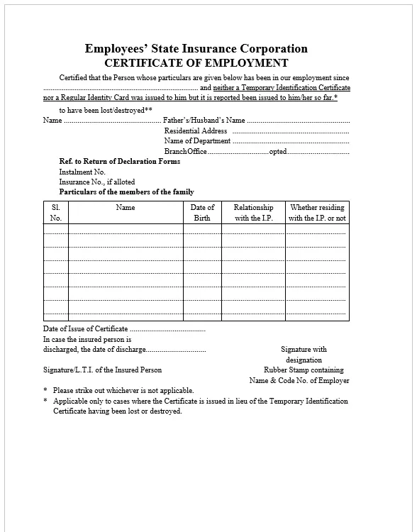 Certificate of Employment 12