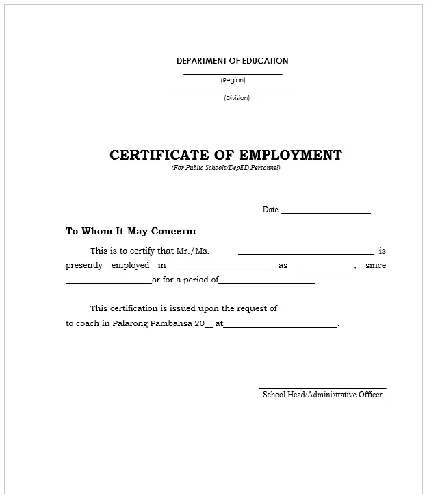 Certificate of Employment 18