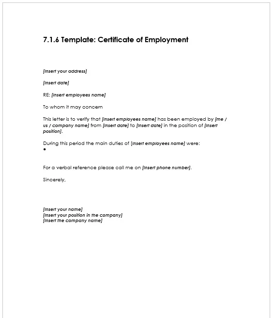 Certificate of Employment 21