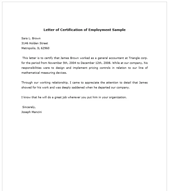 Certificate of Employment 22