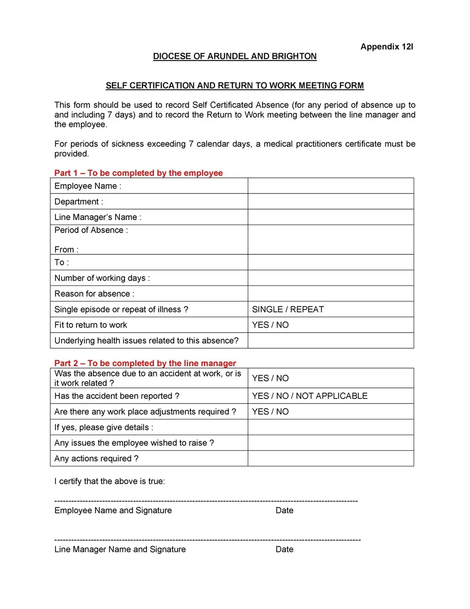 Return-to-work form 14