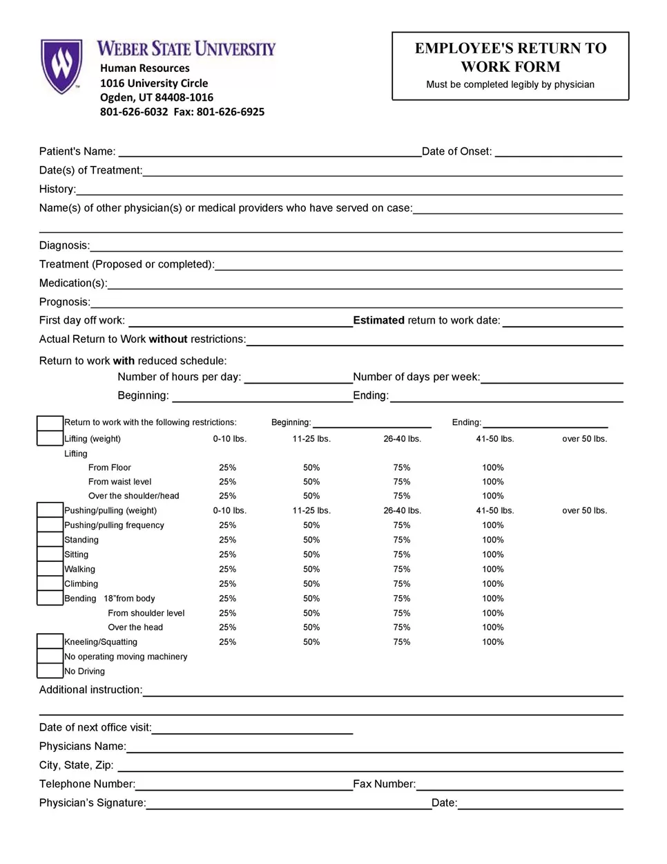 Return-to-work form 19