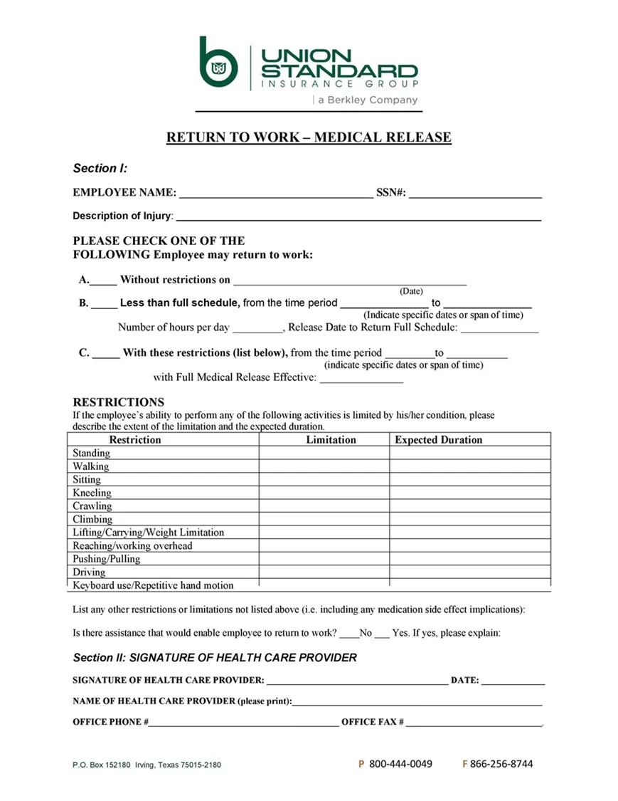 Return-to-work form 24