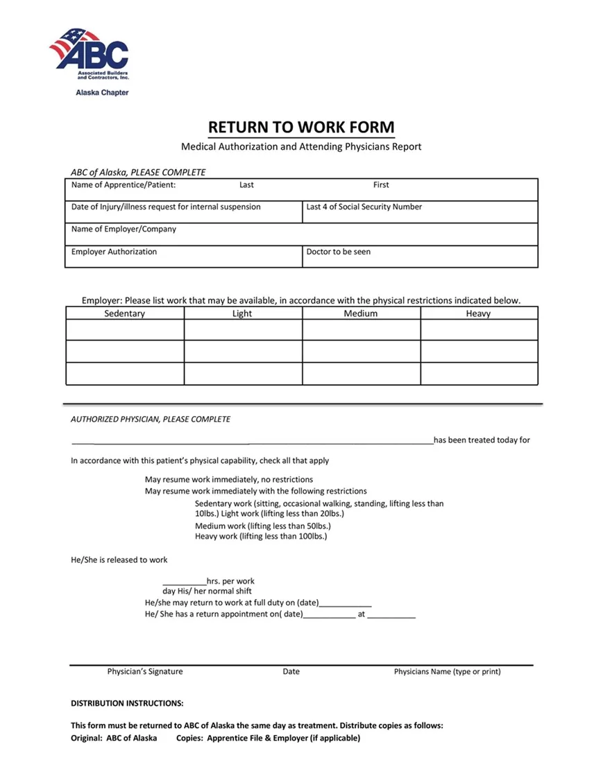 Return-to-work form 25