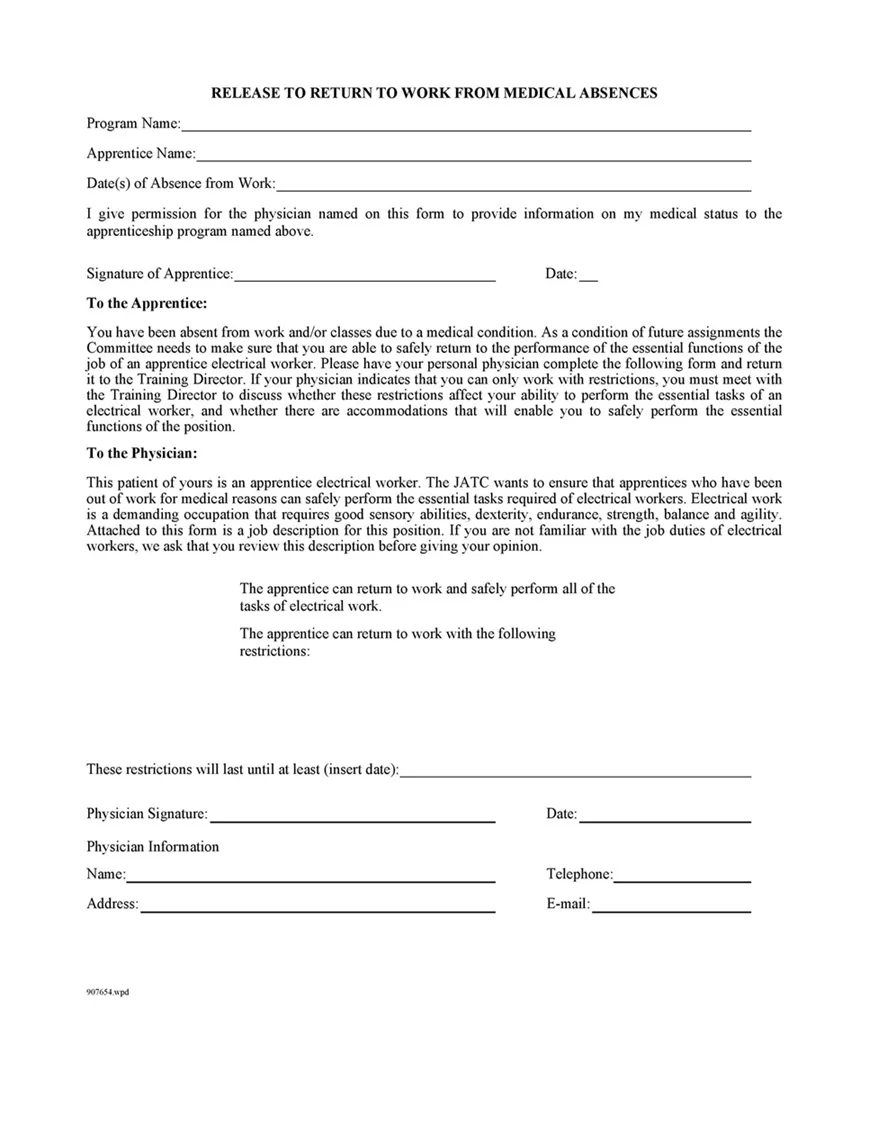 Return-to-work form 27