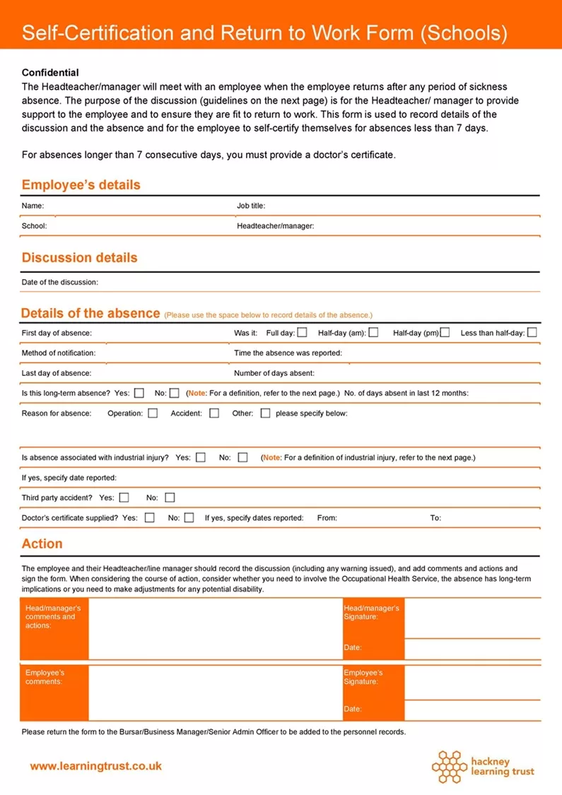Return-to-work form 43