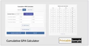 Cumulative GPA Calculator