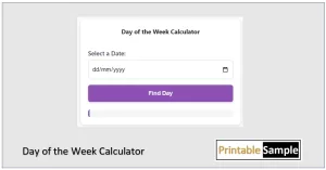 Day of the Week Calculator