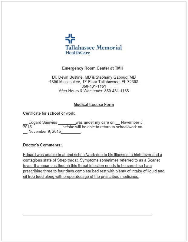 Doctor Note - Excuse Form 05