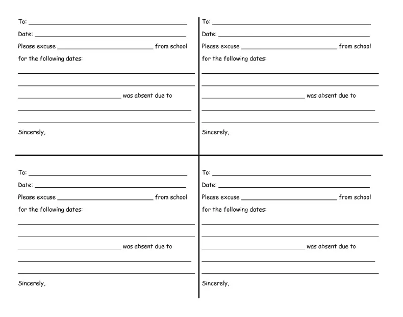 Doctor Note - Excuse Slip Form 04