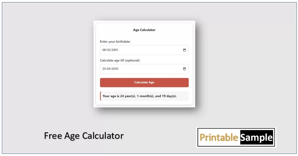 Free Age Calculator