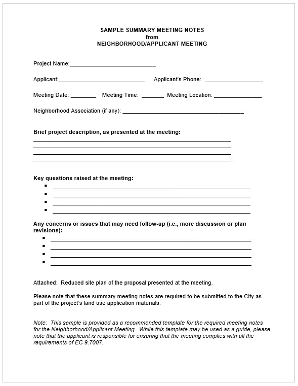 Meeting Notes Template 01
