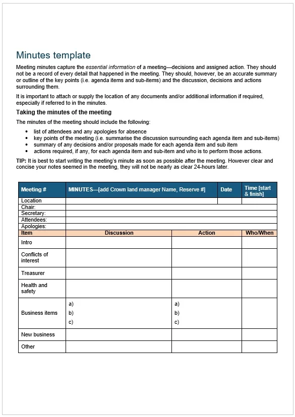 Meeting Notes Template 06