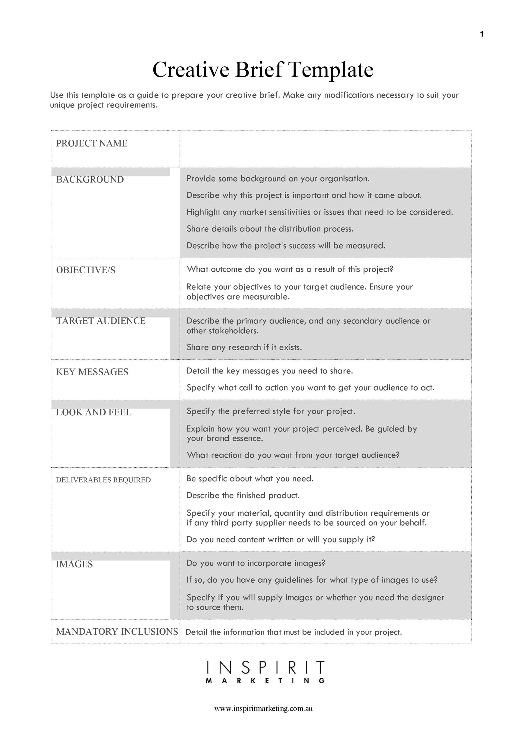 Creative Brief Template 03