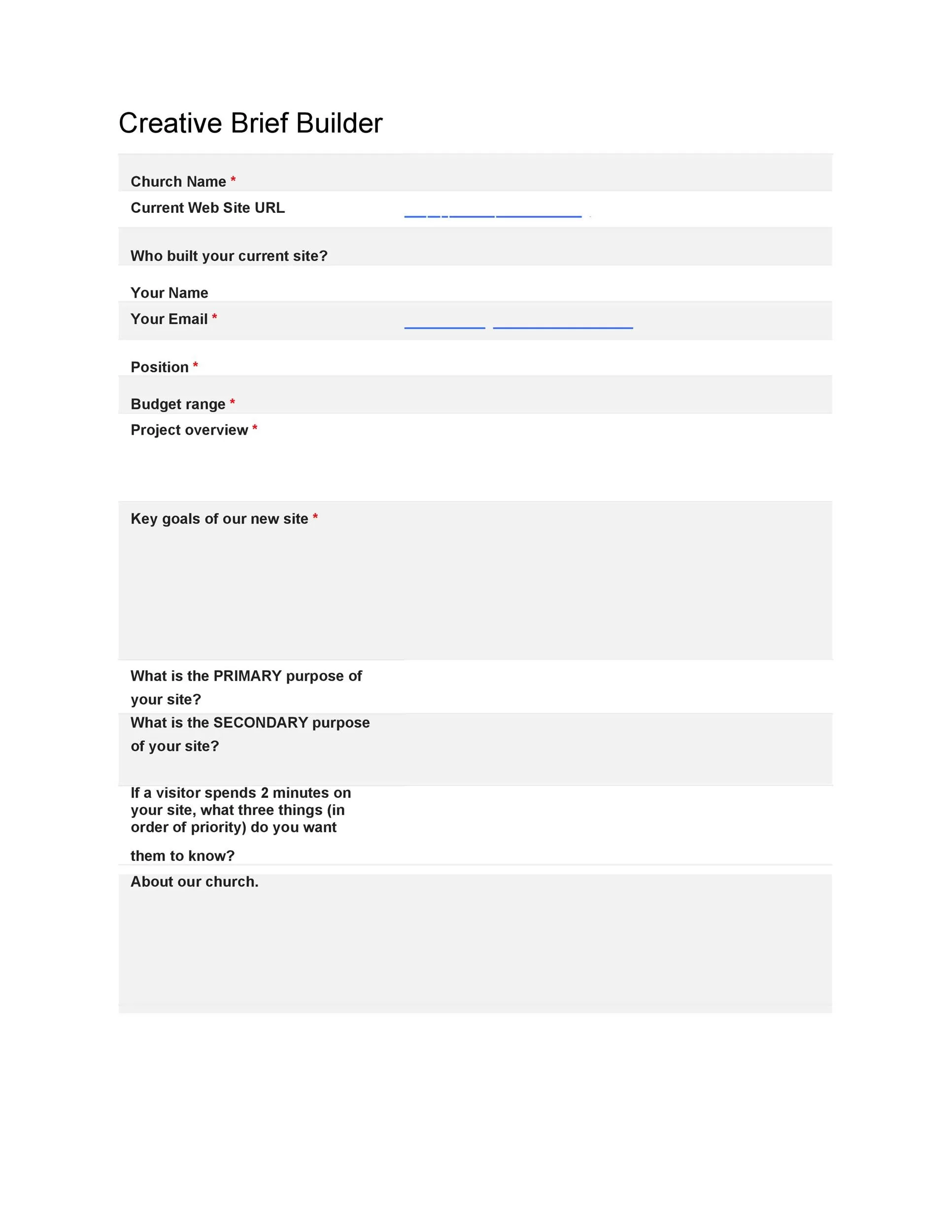 Creative Brief Template 10