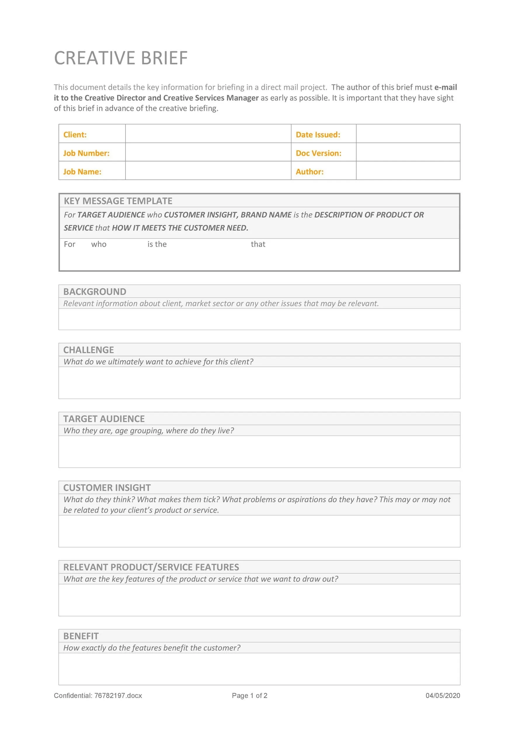 Creative Brief Template 12