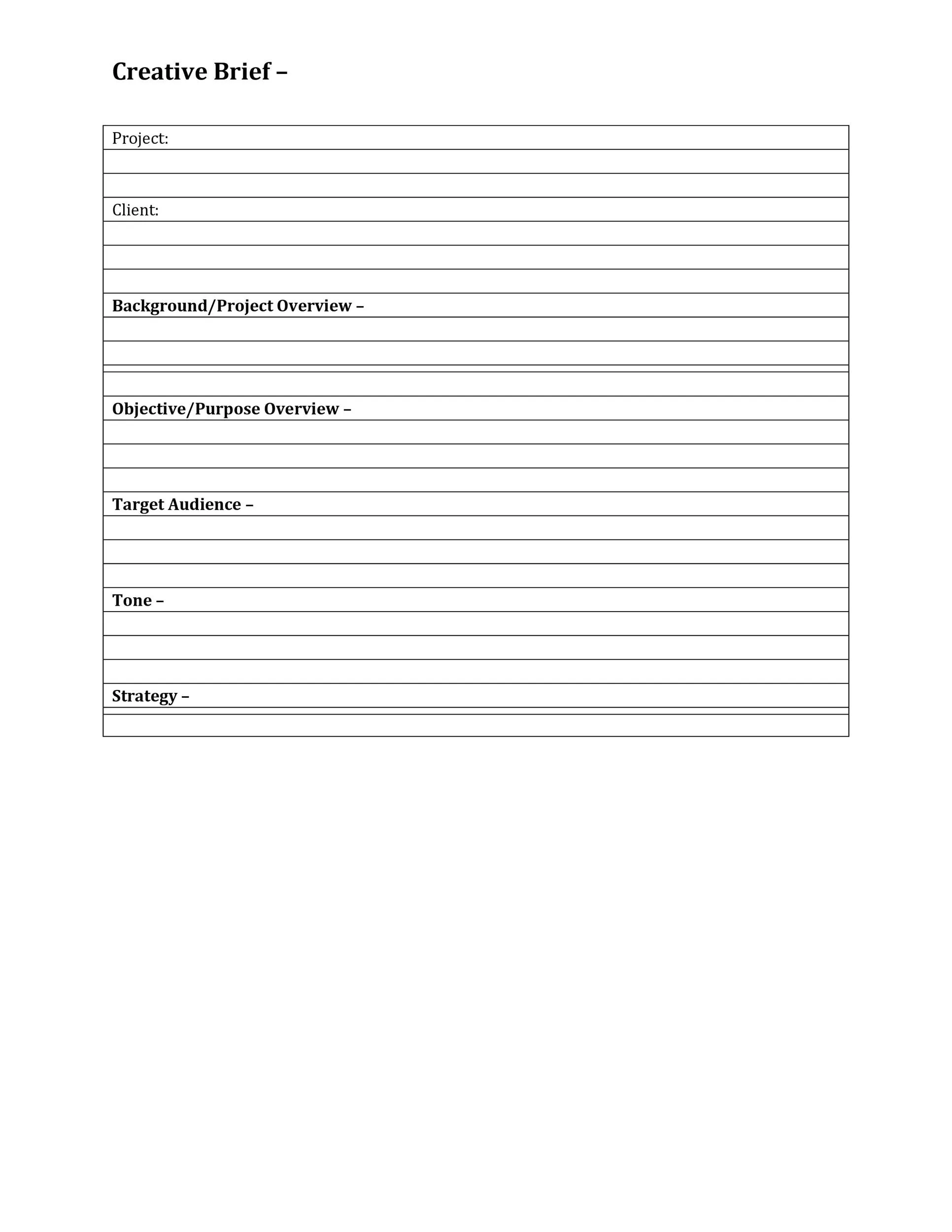 Creative Brief Template 20
