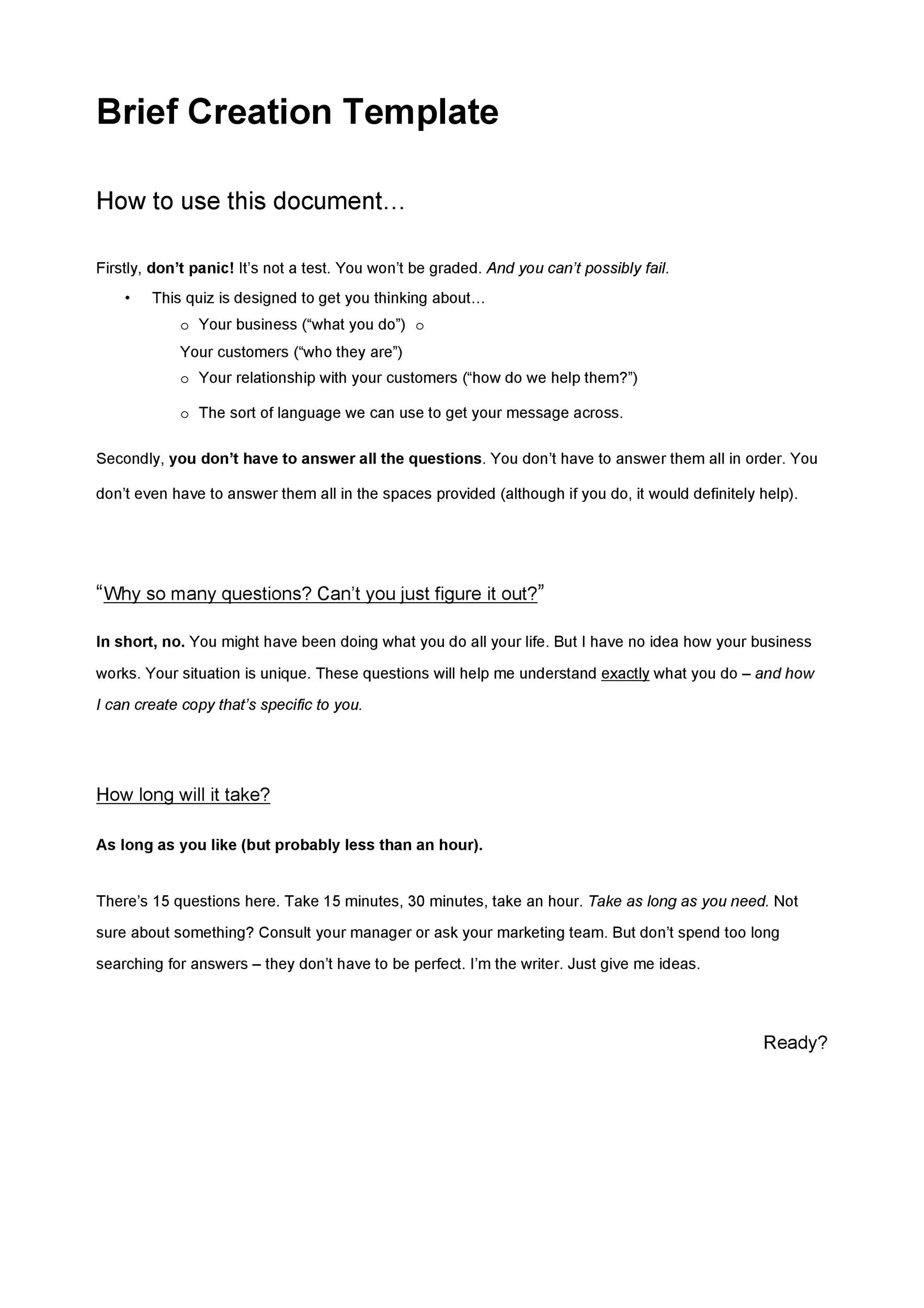 Creative Brief Template 22