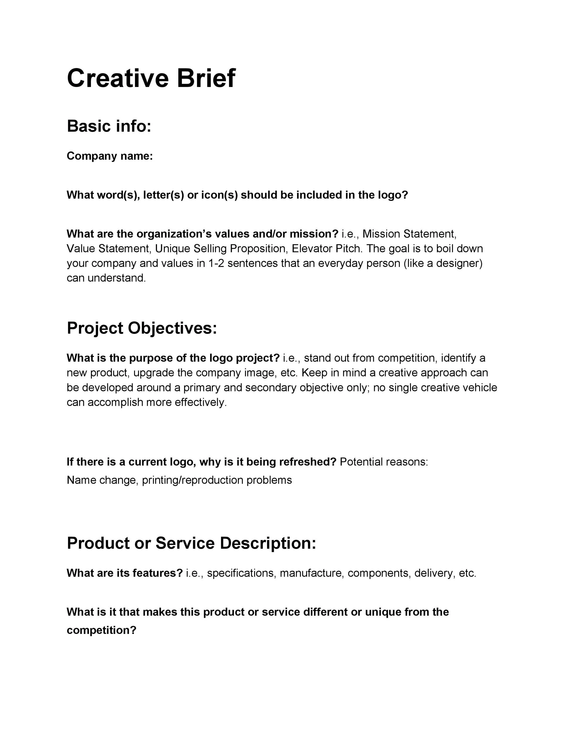 Creative Brief Template 26