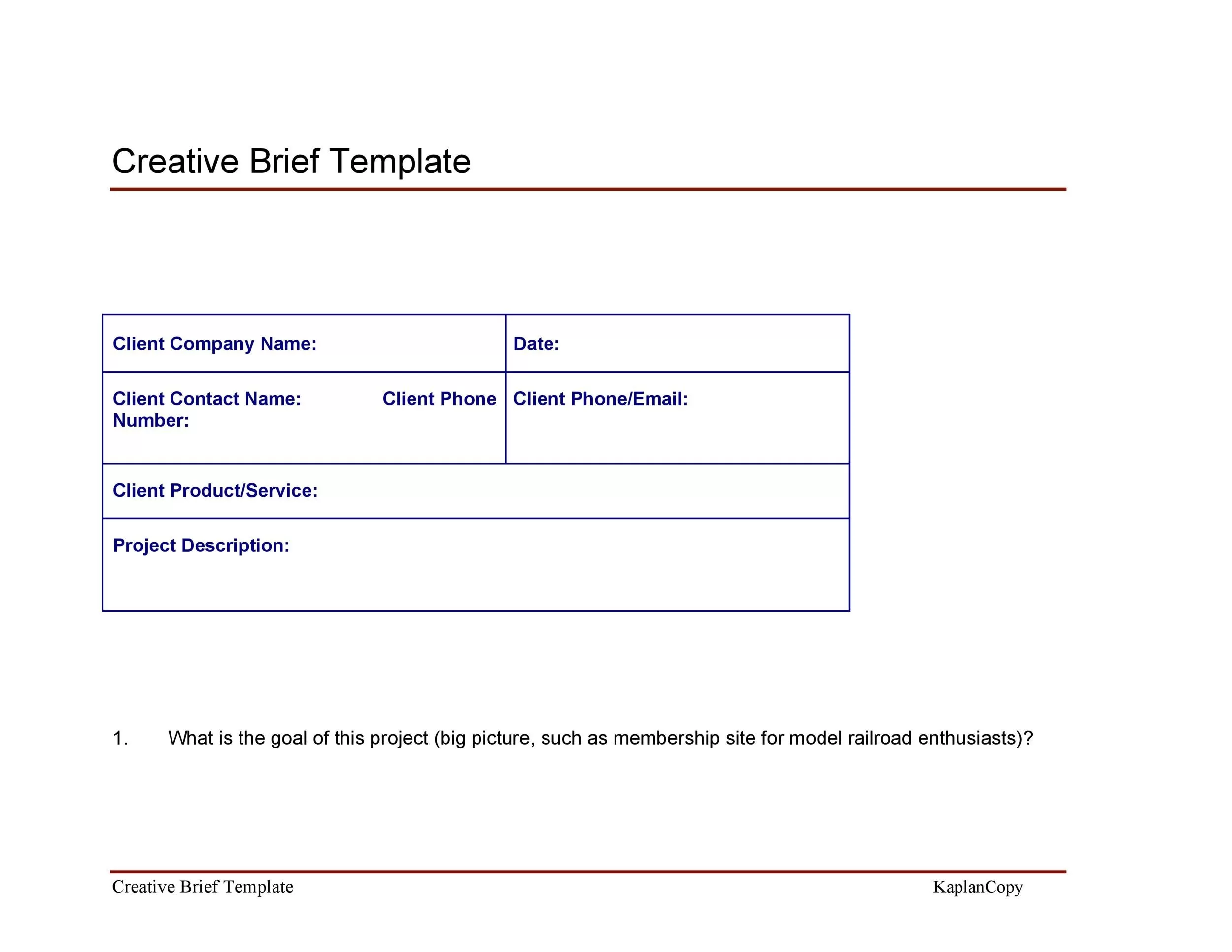 Creative Brief Template 33