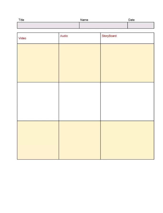 Video Storyboard Template 09