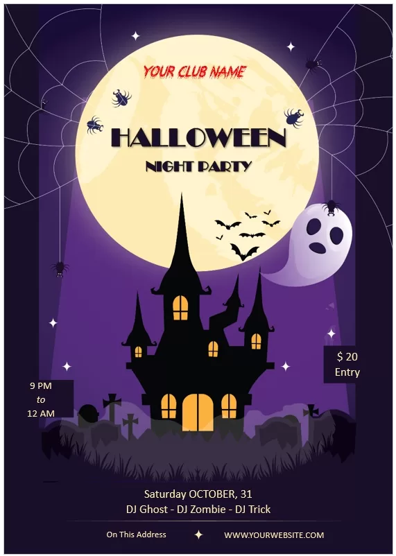 Club Halloween Night Flyer Template