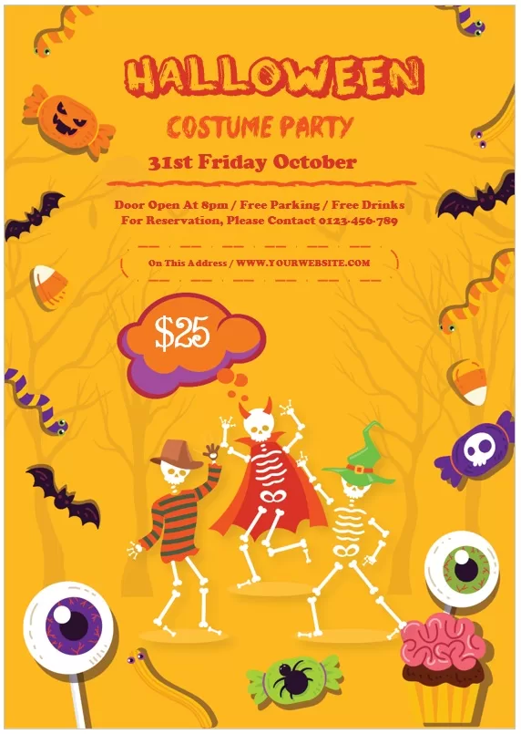 Halloween Costume Party Invitation Flyer