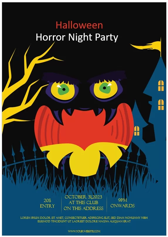 Halloween Horror Night Party Invitation Flyer