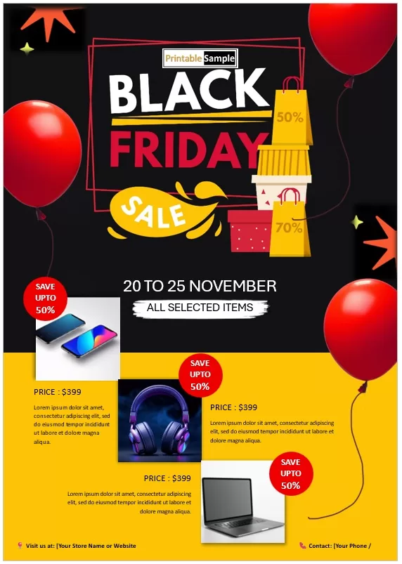 Black Friday Local Mart Sales Flyer Design
