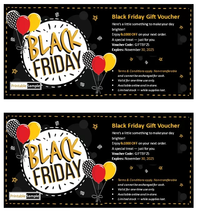 Black Friday Voucher Templates