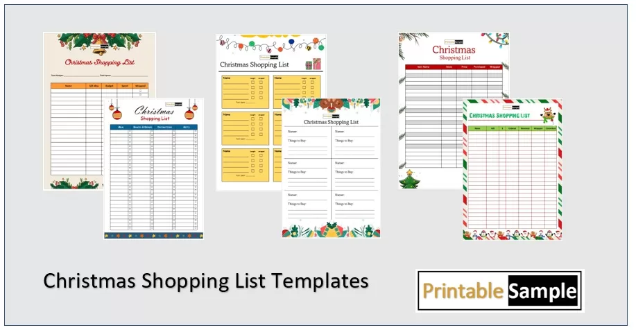 Christmas Shopping List Templates