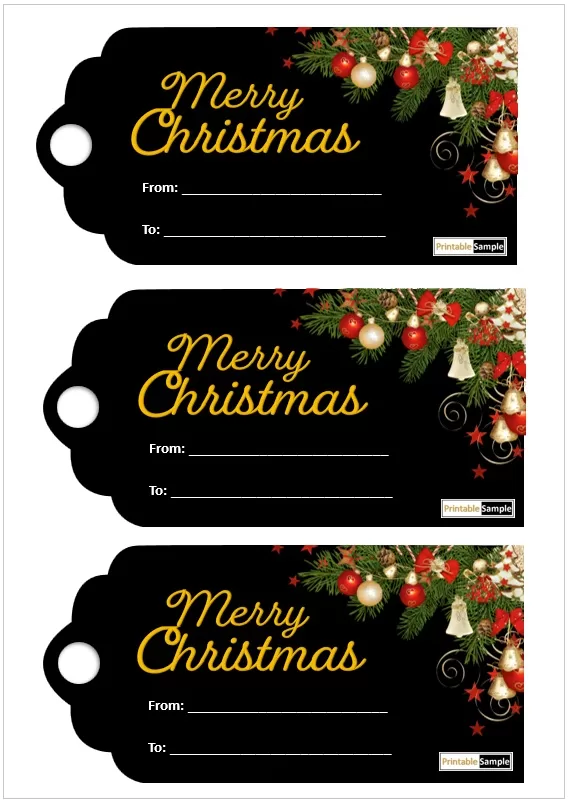 Christmas name tag template 