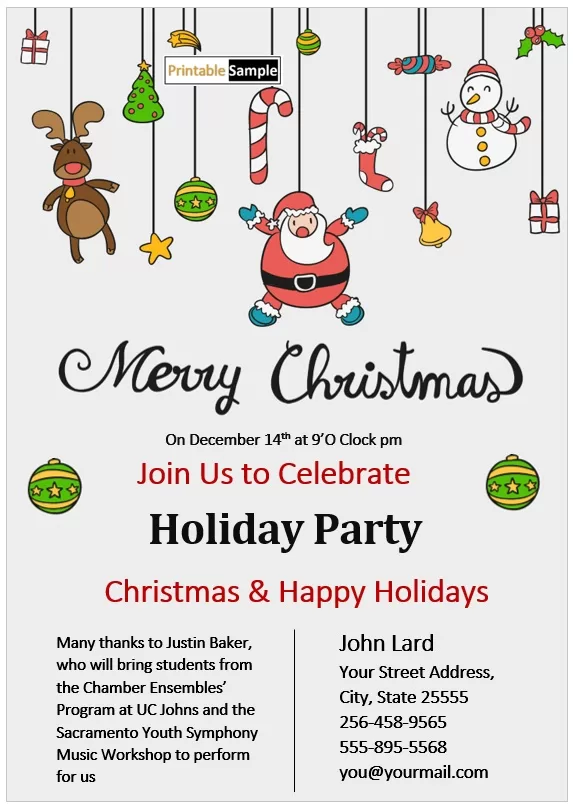 Cute Christmas party invite for kids 