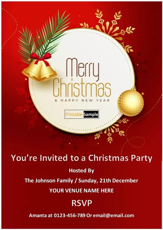 Elegant Christmas party invitation format 