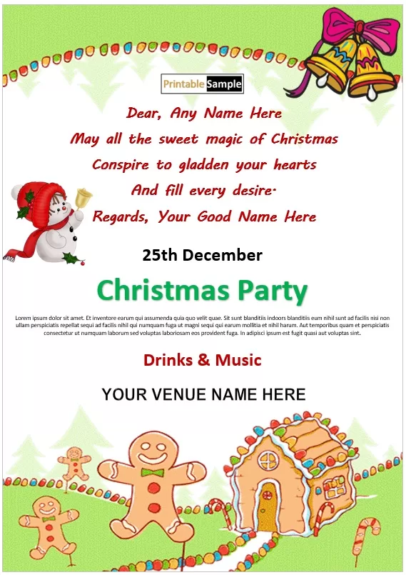 Festive holiday party invitation design 